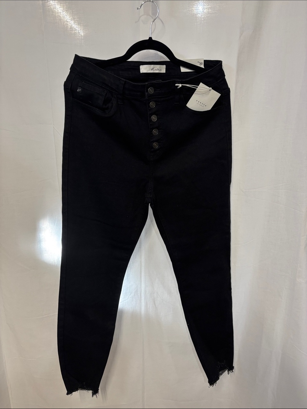 KanCan Black High-Rise Button-Fly Jeans